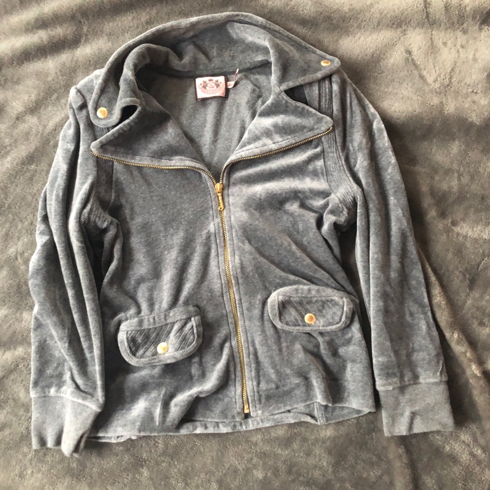 Grey Juicy Velour Blazer Jacket Size Small